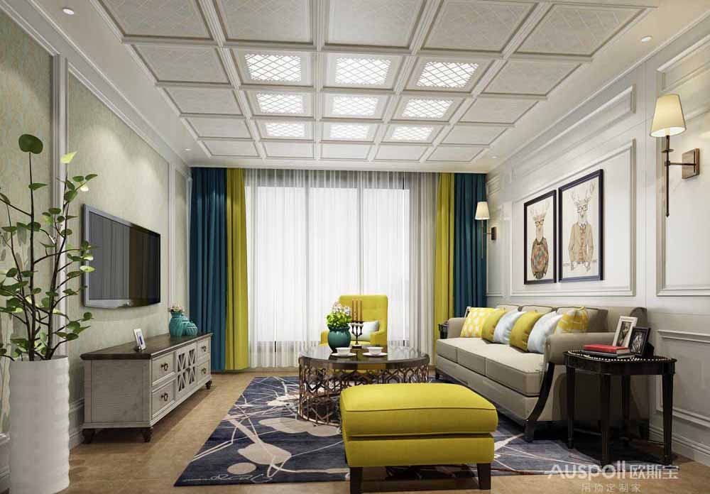 集成吊頂品牌歐斯寶吊頂客廳展示