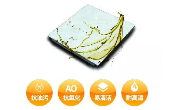 抗油污、抗氧化、易清潔、耐高溫